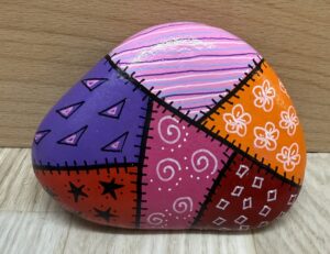 patchwork orange violett i